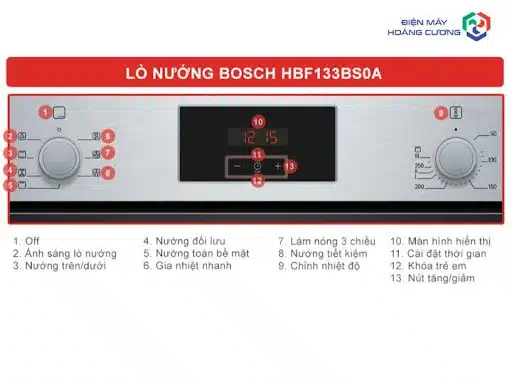 Lò nướng Bosch HBF133BS0A 12 Lò nướng Bosch HBF133BS0A dễ sử dụng