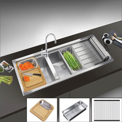 Chậu rửa bát đôi Dudoff SPOT MA5L (Rổ +khay cuộn) 7 dudoff spot ma5l 1