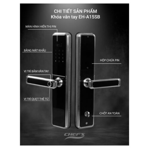 Khoá vân tay Chefs EH-A15SB 7 Khoá vân tay Chefs EH-A15SB