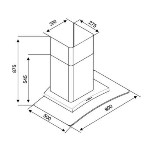 Máy hút khử mùi Kocher K-228T 90cm 7 Kích thước máy hút khử mùi Kocher K-228T 90cm