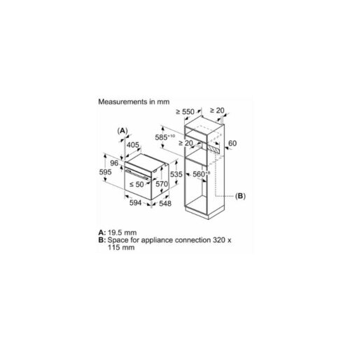 Lò nướng Bosch HBS534BB0B 10 Kích thước của Lò nướng Bosch HBS534BB0B