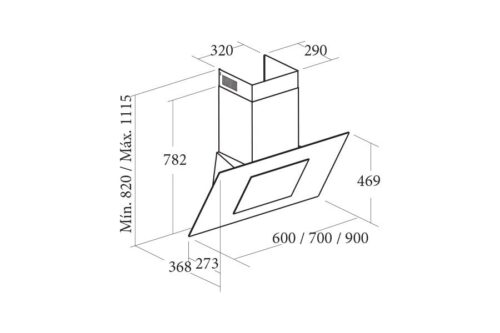 Máy hút mùi áp tường Cata THALASSA 700 XGBK 7 may hut mui ap tuong cata thalassa 700 xgbk 2