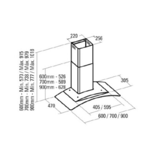 Máy hút mùi Cata C-900 GLASS/C 7 Kích thước máy hút mùi Cata C-900 GLASS/C