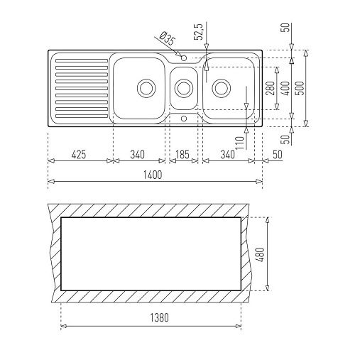 Chậu rửa Teka CLASSIC 2 1/2B 1D 5 Chậu rửa Teka CLASSIC 2 1/2B 1D - Ảnh 3