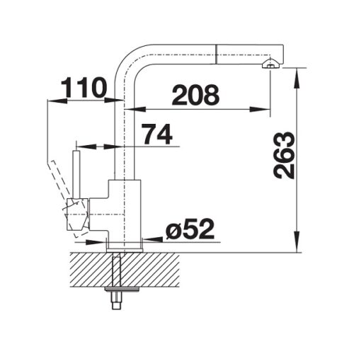 Vòi rửa bát Blanco MILA-S Chrome 524708 6 kích thước của Vòi rửa bát Blanco MILA-S Chrome 524708
