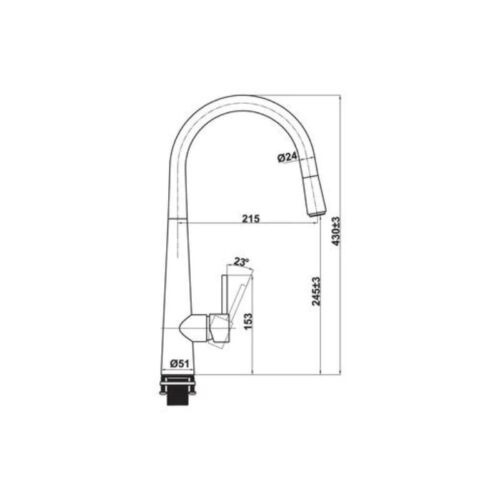 Vòi rửa bát Hafele HT21-CH1P245 577.55.220 7 kích thước của vòi rửa bát Hafele HT21-CH1P245 577.55.220