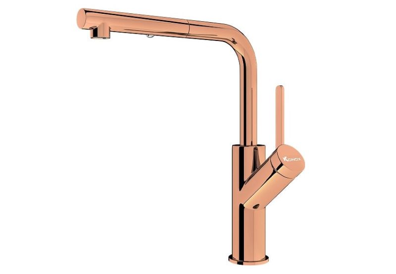Vòi rửa bát Konox rút dây Artan Rose Gold 3 Vòi rửa bát Konox rút dây Artan Rose Gold