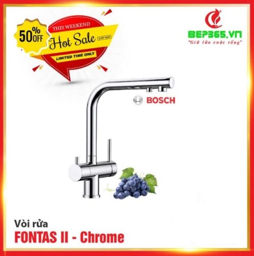 COMBO 10: Chậu rửa bát Bosch Blanco LEXA 8 Rock Grey + Vòi rửa bát Bosch Blanco FONTAS II Chrome 523128 5 FONTAS II Chrome