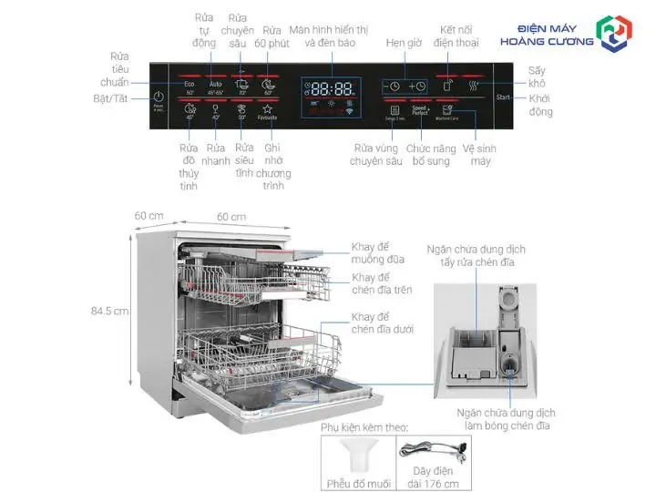 Máy rửa bát Bosch SMS6ZCI49E 16 Máy rửa bát Bosch SMS6ZCI49E điều khiển hiện đại