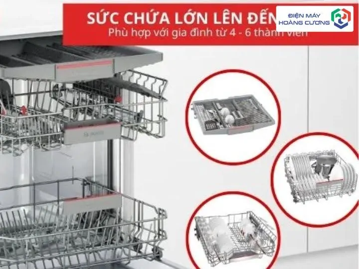 Máy rửa bát Bosch SMS6ZCI49E 14 Máy rửa bát Bosch SMS6ZCI49E sức chứa lớn