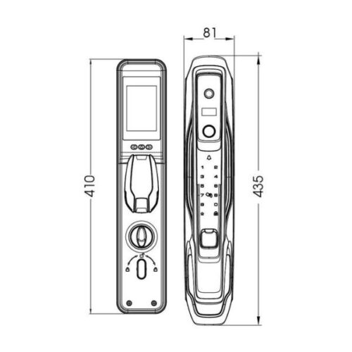 Khóa cửa thông minh nhận diện khuôn mặt FACE ID-3D Demax SL968 CB 5 Kích thước của Khóa cửa thông minh nhận diện khuôn mặt FACE ID-3D Demax SL968 CB