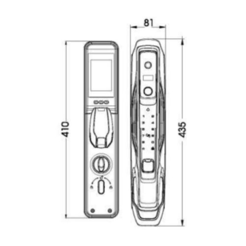 Khóa cửa thông minh nhận diện khuôn mặt FACE ID-3D Demax SL968 GS 5 Kích thước của Khóa cửa thông minh nhận diện khuôn mặt FACE ID-3D Demax SL968 GS
