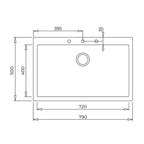 Chậu đá Teka FORSQUARE 72.40 TG 115230001 8 Kích thước chậu đá Teka FORSQUARE 72.40 TG 115230001