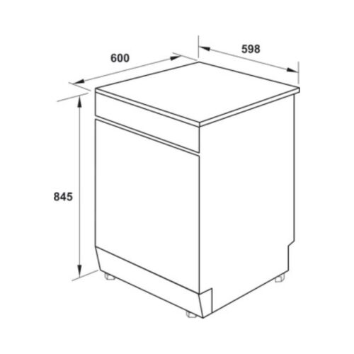 Máy rửa bát Hafele HDW-F60G 535.29.590 12 bộ 9 Kích thước Máy rửa bát Halefe HDW-F60G 535.29.590
