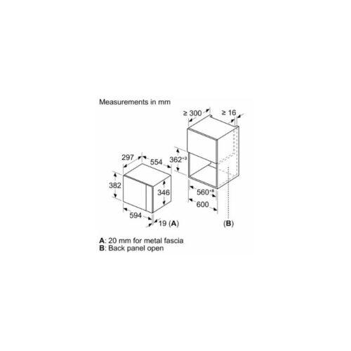 Lò vi sóng Bosch BEL520MS0K 13 Kích thước của Lò vi sóng Bosch BEL520MS0K