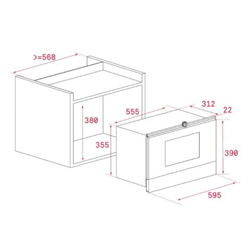 Lò vi sóng kết hợp nướng Teka ML 8220 BIS 5 Kích thước của Lò vi sóng kết hợp nướng Teka ML 8220 BIS
