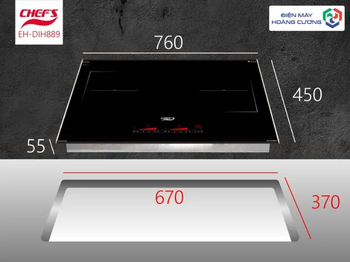 Bếp từ Chefs EH-DIH889 24 Thiết kế bếp từ Chefs EH-DIH889