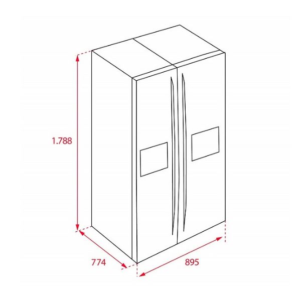 Tủ lạnh SBS Teka RLF 74925 SS EU 113430010 5 Kích thước của Tủ lạnh SBS Teka RLF 74925 SS EU