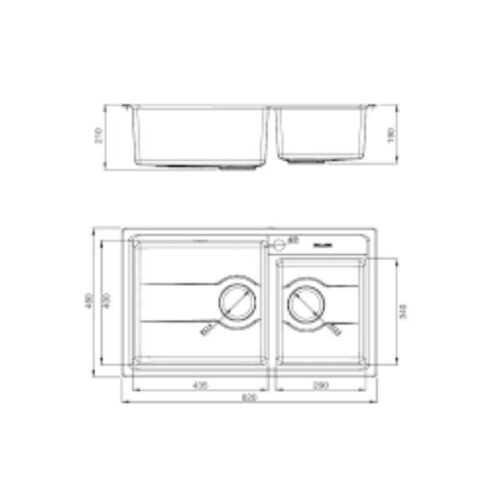 Chậu rửa bát Malloca MS 5082W 7 Kích thước của Chậu rửa bát Malloca MS 5082W
