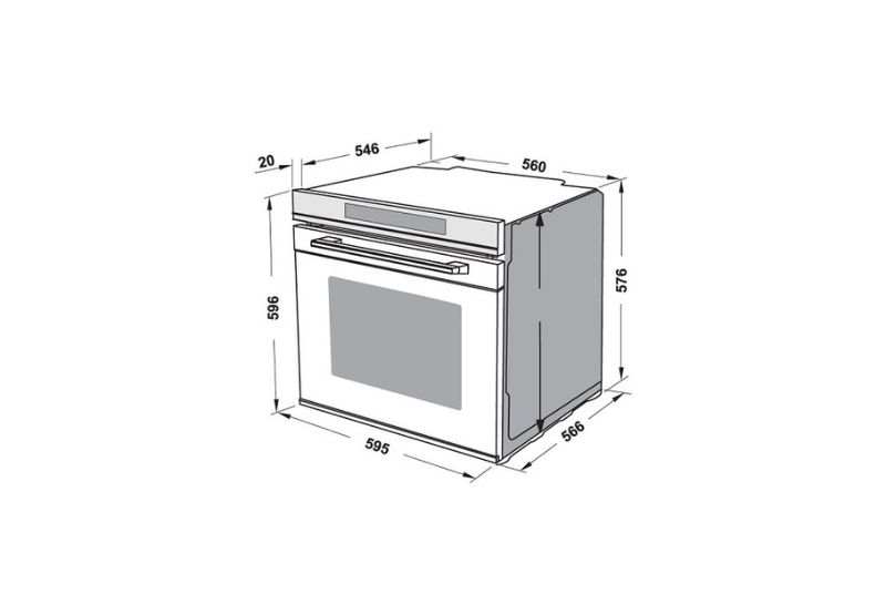 Lò nướng âm tủ 72 lít Hafele HO-8T72A 538.01.421 7 Kích thước HO-8T72A 538.01.421