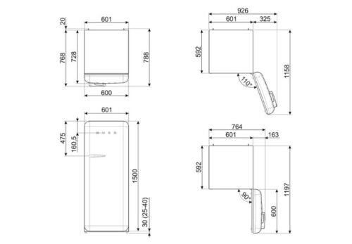Tủ lạnh Hafele Smeg FAB28RRD5 535.14.619 màu đỏ 9 hafele smeg fab28rrd5 535 14 619 mau do 3