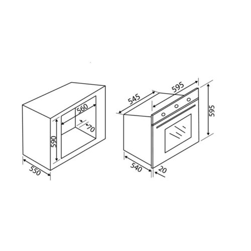 Lò nướng Malloca EB - 56ECD4G - 8BC36 5 Kích thước lò nướng Malloca EB - 56ECD4G - 8BC36