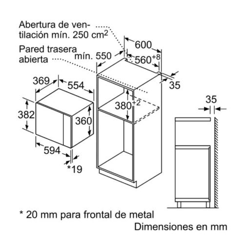 Lò vi sóng âm tủ Bosch BEL554MB0 7 Kích thước của Lò vi sóng âm tủ Bosch BEL554MB0