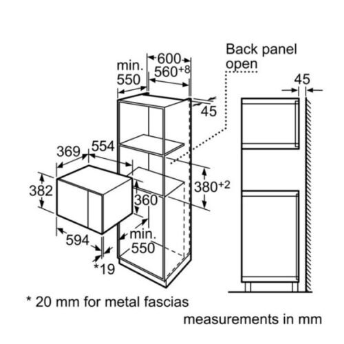 Lò vi sóng Bosch HMT84M654 6 Kích thước của Lò vi sóng Bosch HMT84M654