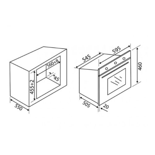 Lò Vi Sóng Malloca MW 34 TG 5 Kích thước của Lò Vi Sóng Malloca MW 34 TG