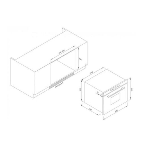Lò vi sóng Malloca MW35-IX03 Kính Trắng 5 Kích thước của Lò vi sóng Malloca MW35-IX03 Kính Trắng