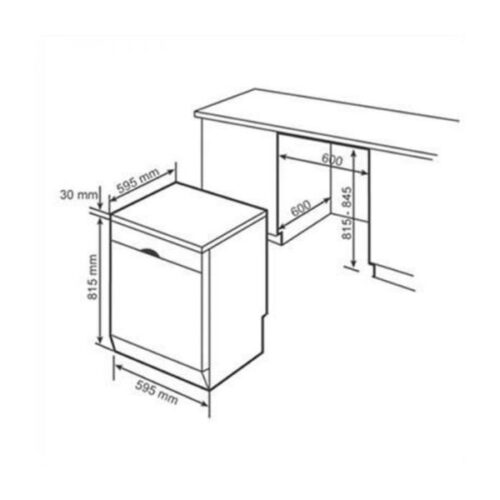 Máy rửa bát Beko BDFN36530XC 7 Kích thước của Máy rửa bát Beko BDFN36530XC
