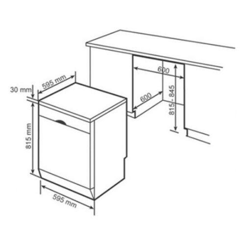 Máy rửa bát Beko DVN05320W 7 Kích thước của Máy rửa bát Beko DVN05320W