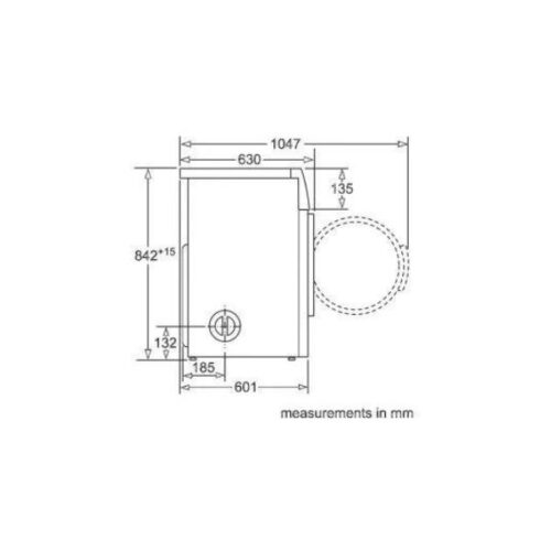 Máy Sấy Quần Áo Bosch WTA74101SG 7 Kích thước của Máy Sấy Quần Áo Bosch WTA74101SG