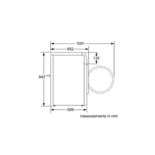 Máy sấy quần áo BOSCH WTW85460BY 6 Kích thước của Máy sấy quần áo BOSCH WTW85460BY
