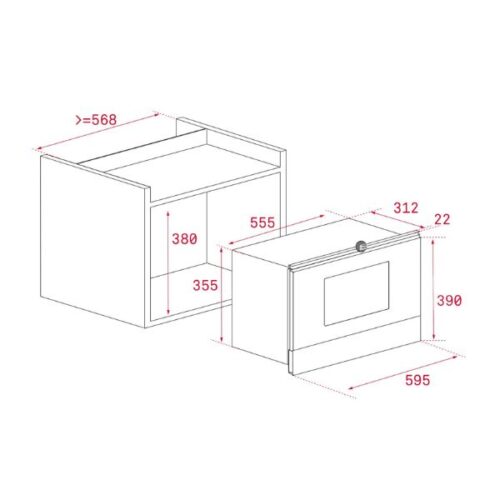 Lò vi sóng ML 8220 BIS L SM 6 Kích thước của Lò vi sóng ML 8220 BIS L SM