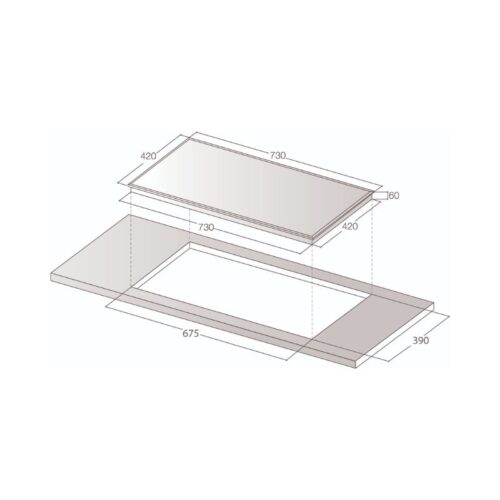 Bếp từ Lorca TA-1009 Plus 5 Kích thước bếp từ Lorca TA-1009 Plus