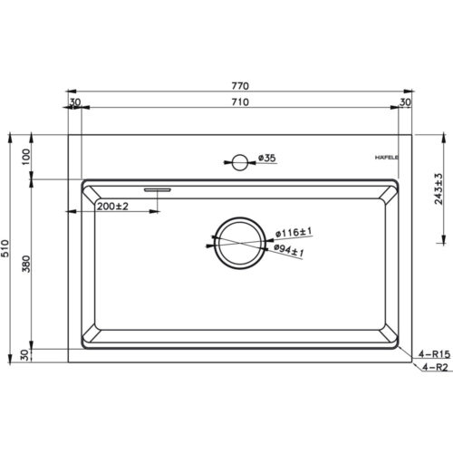 Chậu Rửa Hafele HS22-GEN1S90M - màu Đen 577.25.330 9 577.25.530 1