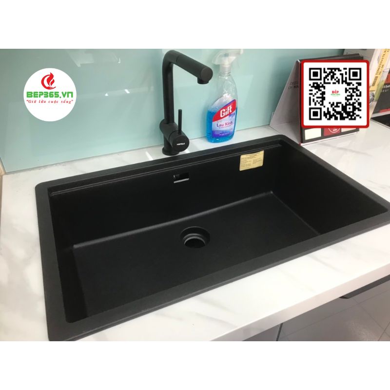 Ảnh thực tế chậu rửa Hafele HS20-GEN1S80 - màu Đen 570.30.300 Ảnh thực tế chậu rửa Hafele HS20-GEN1S80 - màu Đen 570.30.300