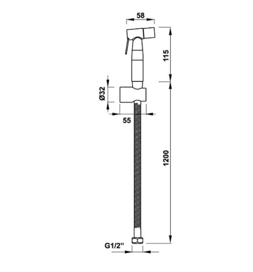 Vòi Xịt Vệ Sinh Hafele 485.95.032 5 kích thước Vòi Xịt Vệ Sinh Hafele 485.95.032