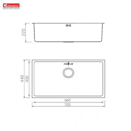 Chậu rửa bát Konox chống xước Workstation Sink – Undermount Sink KN7044SU Dekor 11 KN7044SU Dekor 1