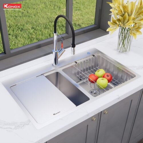 Chậu rửa bát Konox chống xước Workstation Sink – Topmount Sink KN8651TD Dekor 7 Ảnh chậu rửa bát Konox chống xước Workstation Sink – Topmount Sink KN8651TD Dekor