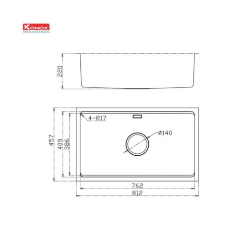 Chậu rửa bát Konox Workstation Sink KN8146SU Dekor 9 kích thước của chậu rửa bát Konox Workstation Sink KN8146SU Dekor