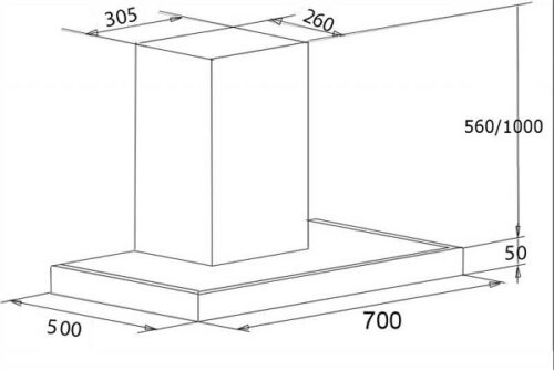 Máy Hút Mùi Chefs EH-R107E7D 8 kích thước Máy Hút Mùi Chefs EH-R107E7D