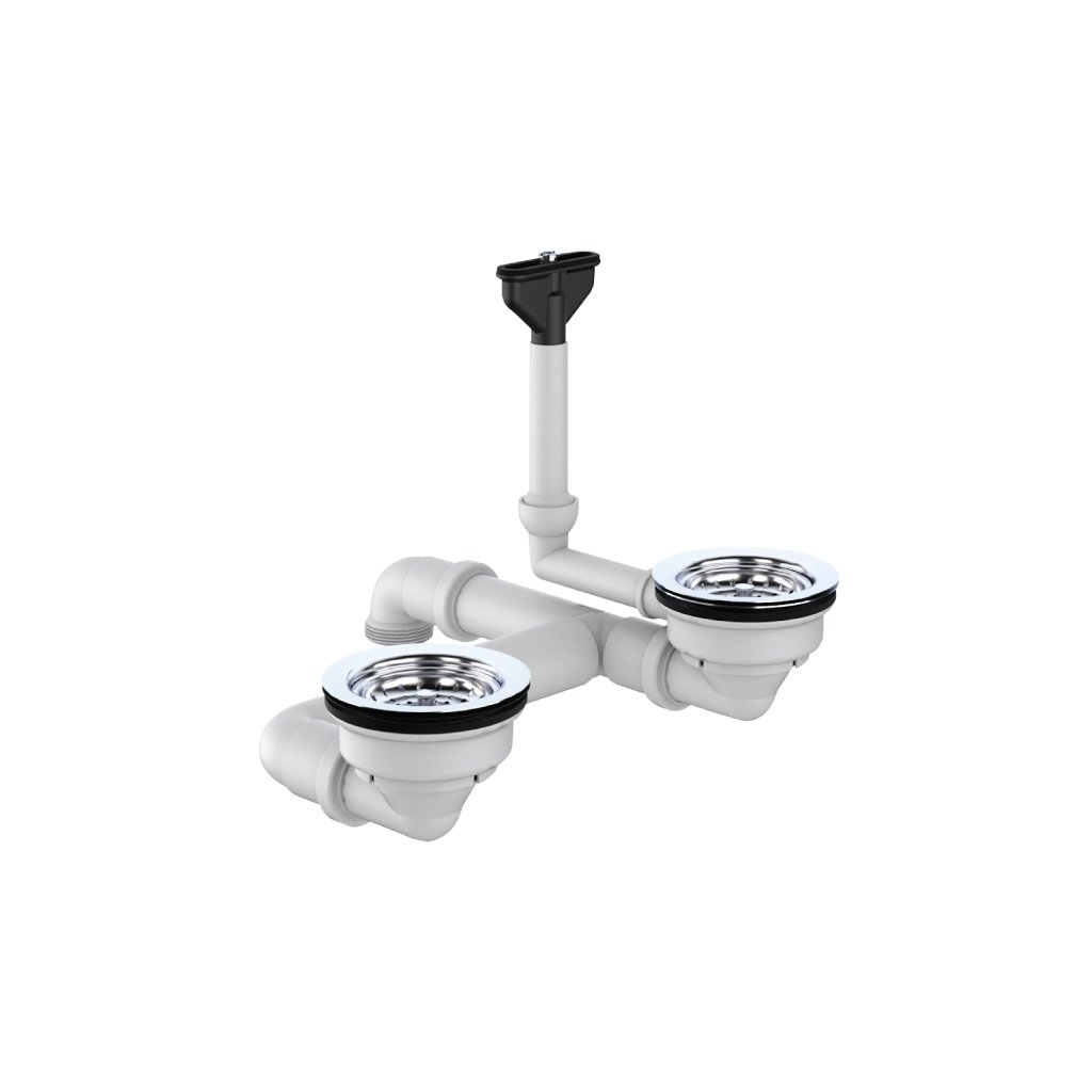 Bộ Xả Chậu Rửa Chén 2 Hộc Hafele 570.35.915 3 Bộ Xả Chậu Rửa Chén 2 Hộc Hafele 570.35.915