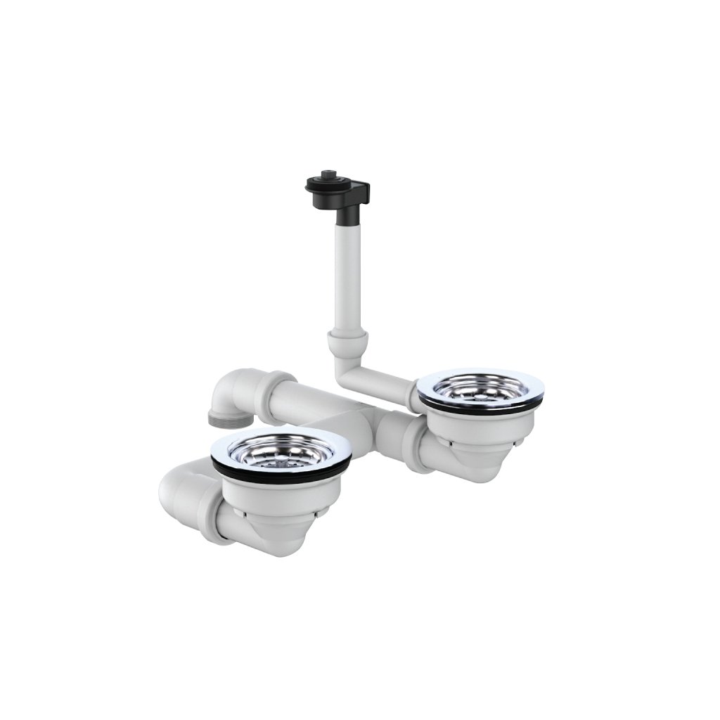 Bộ xả chậu 2 hộc Hafele 570.35.917 3 Bộ Xả Chậu 2 Hộc Hafele 570.35.917