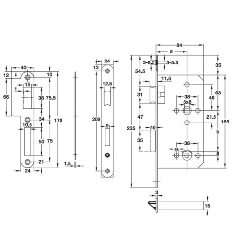 Thân khóa cho phòng tắm C/C 78mm Hafele 911.02.158 5 Thiết kế của Thân Khóa Phòng Tắm C/C 78mm Hafele 911.02.158