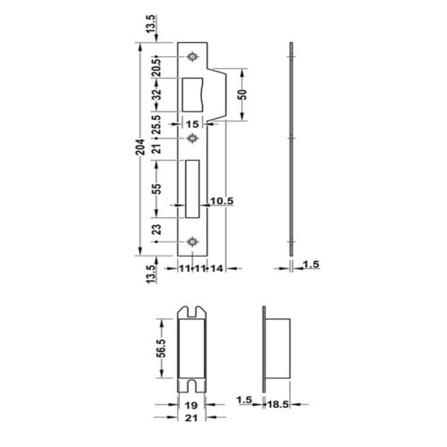Thân khóa lưỡi gà chốt chết C/C 85mm Hafele 911.02.165 9 Thiết kế của Thân Khóa Lưỡi Gà Chốt Chết C/C 85mm Hafele 911.02.165