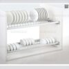 Chậu đá Hafele 860mm HS19-GEN2S90 570.36.500 2 giá bát đĩa cố định Inox 201 Eurogold EP86900