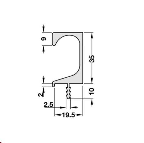 Tay nắm dạng thanh nhôm 3000mm Hafele 126.27.103 5 Tay Nắm Dạng Thanh Nhôm 3000mm Hafele 126.27.103