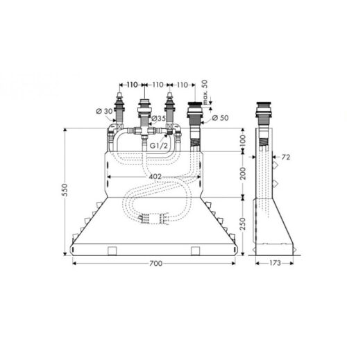 Bộ âm cho bộ trộn bồn tắm 4 lỗ 589.29.951 5 Bộ âm cho bộ trộn bồn tắm 4 lỗ 589.29.951